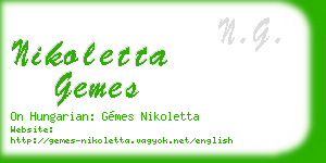 nikoletta gemes business card